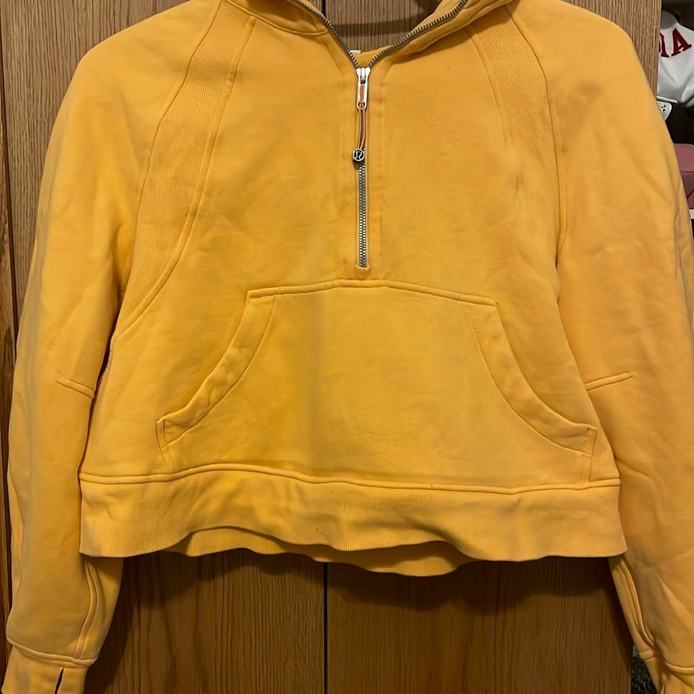 Lululemon orange scuba half zip hoodie